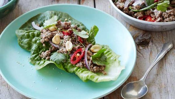 Em Rusciano's beef larb with roasted rice