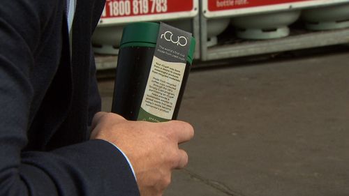There's also a new reusable cup on the market, made from recycled takeaway cups. Picture: 9NEWS