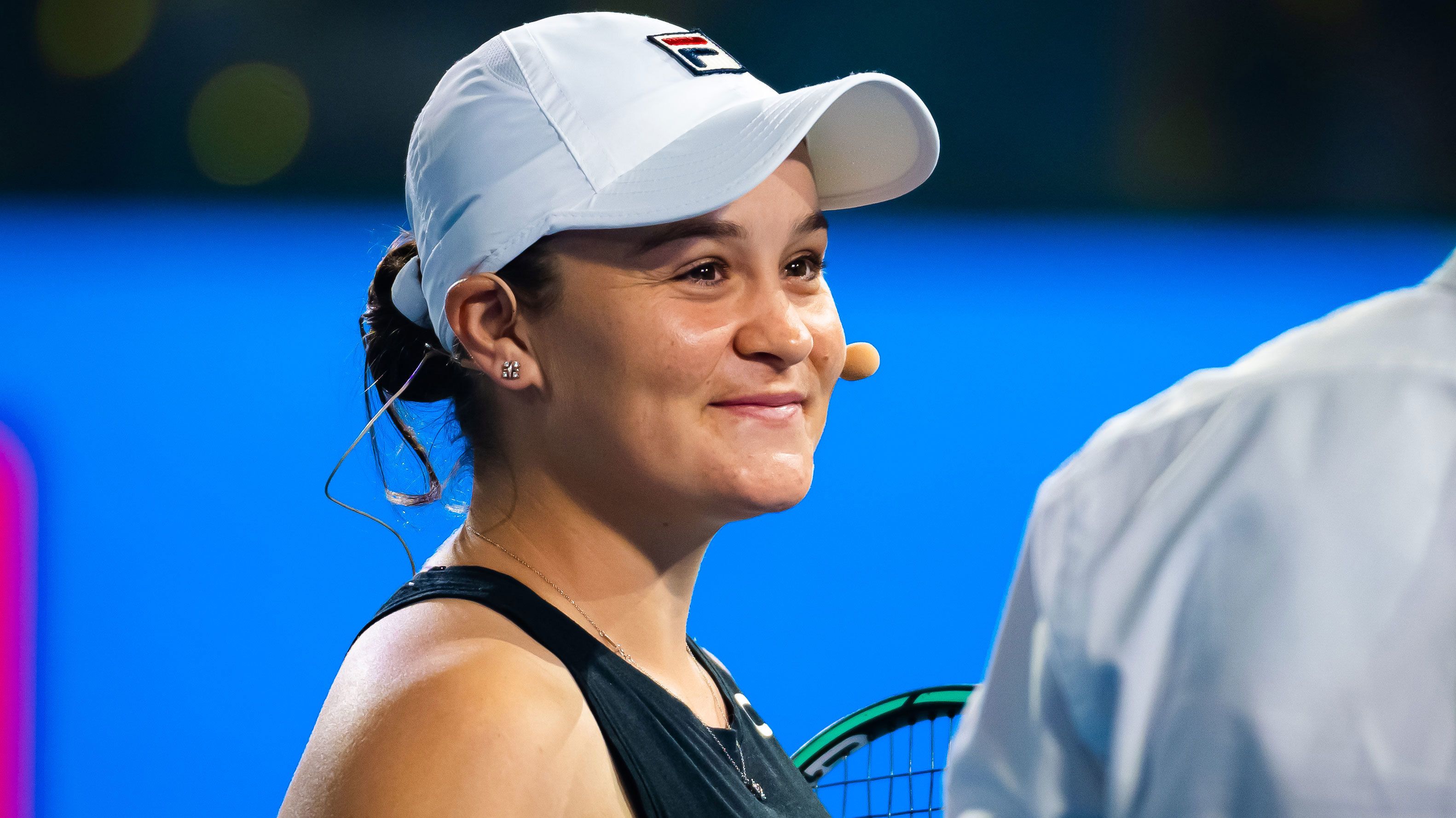 Ash Barty of Australia during Kids Tennis Day ahead of the 2023 Australian Open at Melbourne Park. 