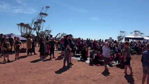 Crowds gathered to watch the launch.