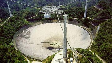 The Arecibo Radio Telescope in Puerto Rico.