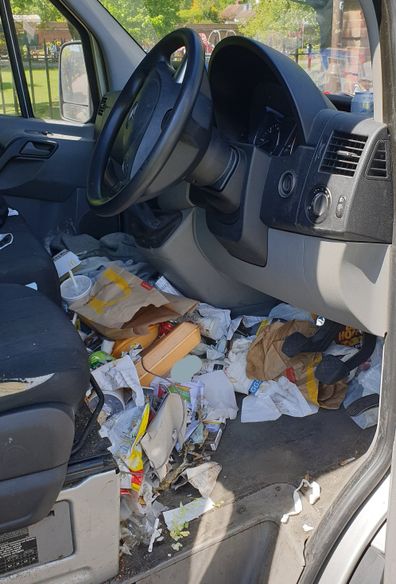 Driver fined for outrageously messy car