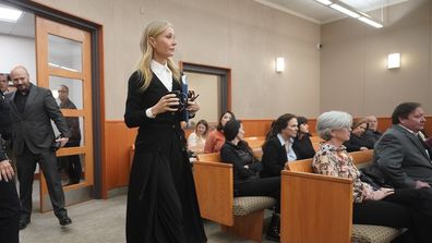 Gwyneth Paltrow enters the courtroom for her trial, Monday, March 27, 2023, in Park City, Utah. 