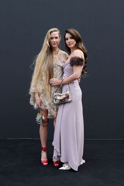 PARIS, FRANCE - OCTOBER 05: Caroline Grant and Lana Del Rey attend Valentino show as part of Paris Fashion Week on October 05, 2025 in Paris, France. (Photo by Vittorio Zunino Celotto/Getty Images for Valentino)