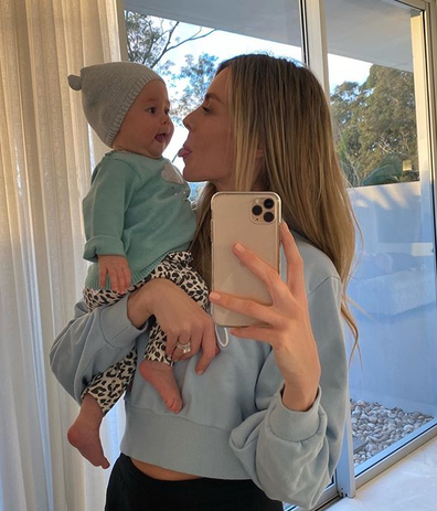 Jennifer Hawkins with her daughter Frankie 