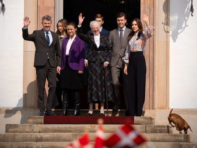 Queen Margrethe, King Frederik, Queen Mary, Crown Prince Christian, Princess Isabella, Prince Vincent and Princess Josephine