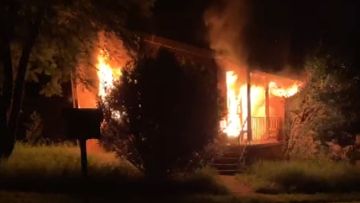 A man has died after his home was engulfed in flames in Ambarvale.