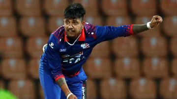 Sandeep Lamichhane of Nepal bowls during the Asia Cup Group A match between India and Nepal at Pallekele International Cricket Stadium in 2023.