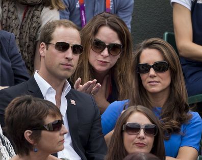 Rebecca with the Duke and Duchess of Cambridge at the tennis during the London Olympics in 2012. 