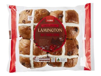 Coles Lamington Hot Cross Buns