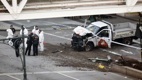 The ute driven by the terror suspect. (AAP)