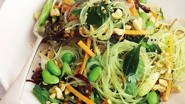 Anjum Anand's stir-fried summer veg vermicelli with peanuts