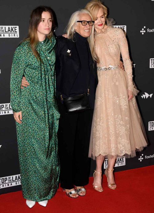 Kidman (right) with co-star Alice Englert (left) and director Jane Campion. (AAP)