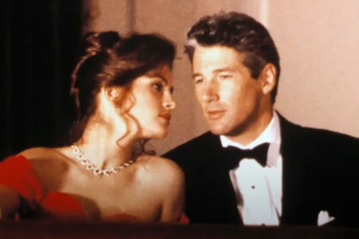 Richard Gere and Julia Roberts in the piano scene of Pretty Woman, 1990.