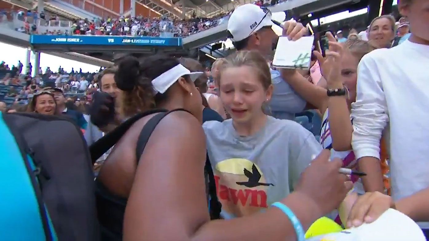 Osaka meets a young fan