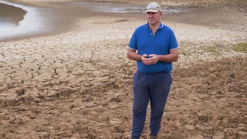 NSW farmer Gavin Moore on his drought-ravaged farm.