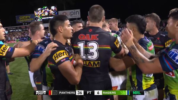 NRL 2022: Ivan Cleary, scuffle, Viking clap, Stephen Crichton, Hudson  Young, Penrith Panthers vs Canberra Raiders, Round 7