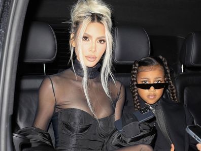 Kim Kardashian with daughter North West. 