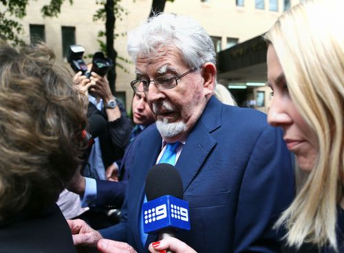  Rolf Harris leaves Southwark Crown Court in London in May this year. (AAP)