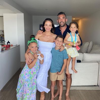 Braith Anasta and Rachael Lee with their blended family.