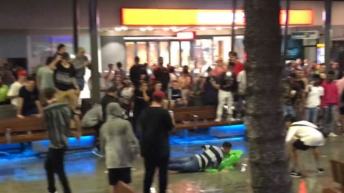 One Schoolie brought a pool toy to the rainy mall. (Shellie Doyle)