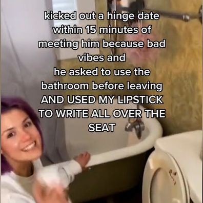 Lulu's date left a secret message in the bathroom