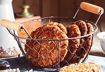 Which wholegrain is the main ingredient in Anzac biscuits?