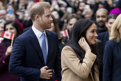 Meghan and Harry greet the crowd