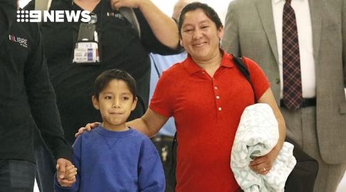 Ms Mejia and her son Darwin were forced apart because of President Trump's immigration policy. Image: AP