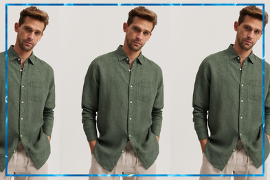 9PR: Country Road Regular Fit Delave Linen Shirt, Leaf Green