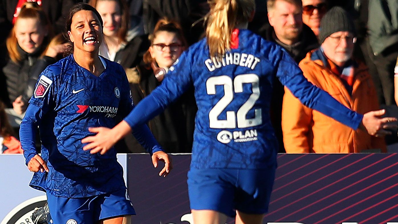 Sam Kerr opens Chelsea goal account in thumping win over London rival Arsenal