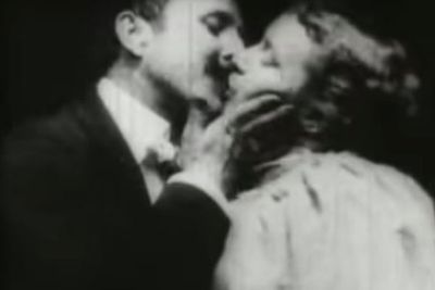 <i>The Kiss</i> (1896)<br/><br/>Director William Heisse, filmed May Irwin for a 23 second kissy-kissy short film at a time when kissing was a massive no-no in polite American society. Naughty!