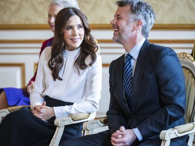 King Frederik X and Queen Mary attend a reception at the Amalienborg Museum where many objects that have shaped the King's life are on display on March 21, 2024 in Copenhagen, Denmark. 