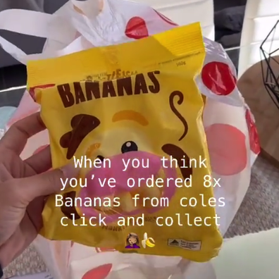 Woman's 'Click & Collect' disaster fills her pantry with banana-flavoured lollies