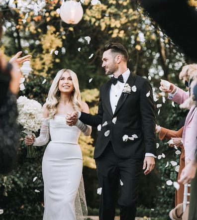 Hannah and Simon Langman on their wedding day.