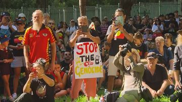 Invasion Day protests kicked off with Sydney, as marchers gathered at Belmore Park in the CBD. 