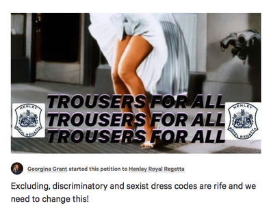 Henley Royal Regatta petition for women to wear pants