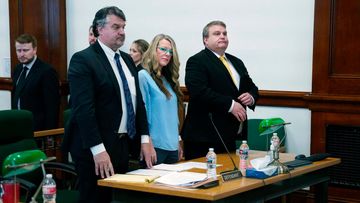 Lori Vallow Daybell, center, listens during a court hearing in St. Anthony, Idaho, Tuesday, April 19, 2022.