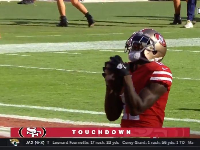 Marquise Goodwin COLLAPSES in the End Zone After Dedicating Emotional  Touchdown to His Lost Son 