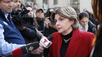Women&#x27;s rights attorney Gloria Allred speaks to reporters outside a Manhattan courthouse after the conviction of Harvey Weinstein in his rape trial.
