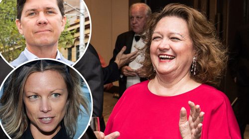 Gina Rinehart and her children John Hancock and Bianca Rinehart.