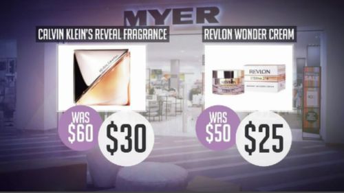Beauty bargains at Myer. 
