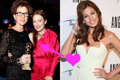 It's more of an admiration than lust, but still… Eva Mendes is totally in awe of Annette Bening and Julianna Moore. She told <i>Marie Claire</i>, "I have a girl crush on them. I'd kill to have half the careers they've had after 40."
