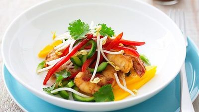 Recipe:&nbsp;<a href="http://kitchen.nine.com.au/2016/05/16/19/32/mango-and-prawn-salad" target="_top">Mango and prawn salad</a>
