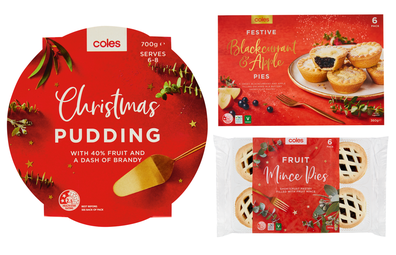 Coles Christmas range: pudding and mince pies