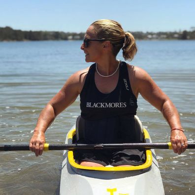 After rehab, Sam Bloom got into kayaking but waiting before she got back on a surfboard.