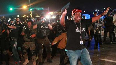 Demonstrators protest after Ferguson curfew is lifted (Gallery)