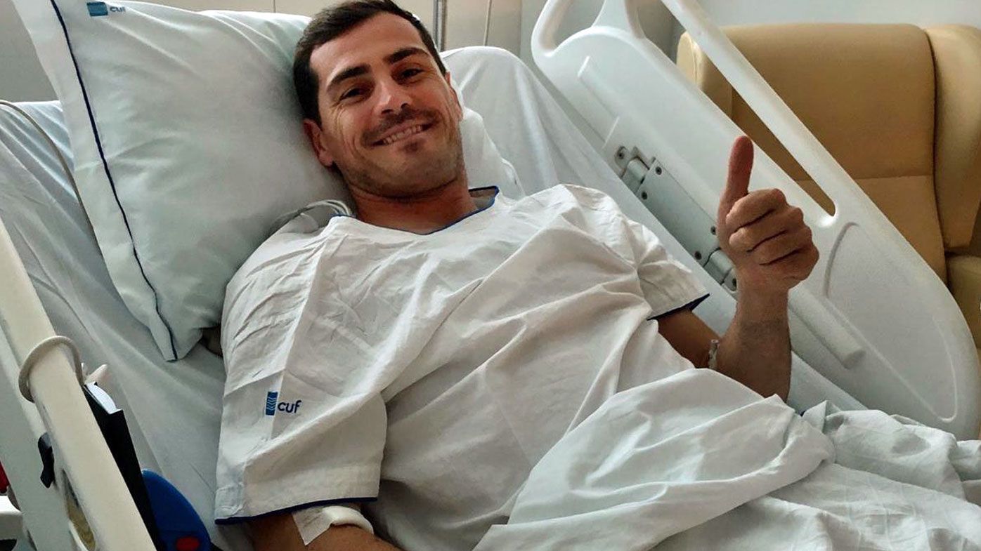 Casillas snaps a photo from his hospital bed