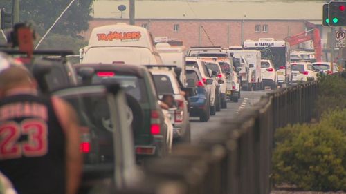 A mass evacuation is causing significant traffic delays around the NSW south coast.