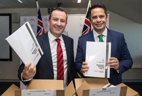 WA Premier Mark McGowan and Treasurer Ben Wyatt handed down the WA budget today. (AAP)